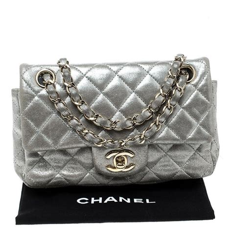 chanel flap bag silver